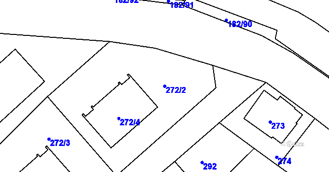 Parcela st. 272/2 v KÚ Frýdlant, Katastrální mapa