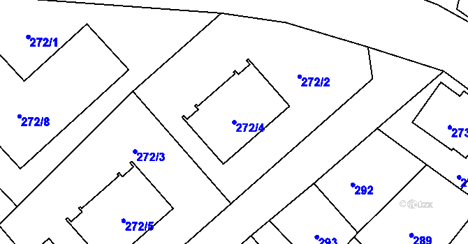 Parcela st. 272/4 v KÚ Frýdlant, Katastrální mapa