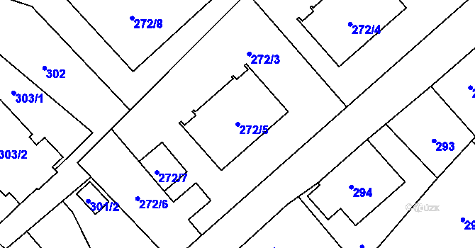 Parcela st. 272/5 v KÚ Frýdlant, Katastrální mapa