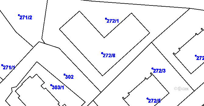 Parcela st. 272/8 v KÚ Frýdlant, Katastrální mapa