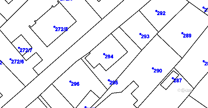 Parcela st. 294 v KÚ Frýdlant, Katastrální mapa