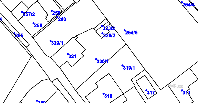 Parcela st. 320 v KÚ Frýdlant, Katastrální mapa