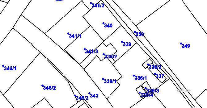 Parcela st. 338/2 v KÚ Frýdlant, Katastrální mapa