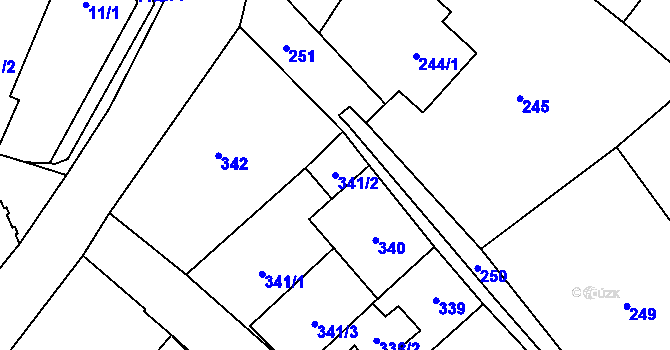Parcela st. 341/2 v KÚ Frýdlant, Katastrální mapa