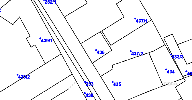 Parcela st. 436 v KÚ Frýdlant, Katastrální mapa