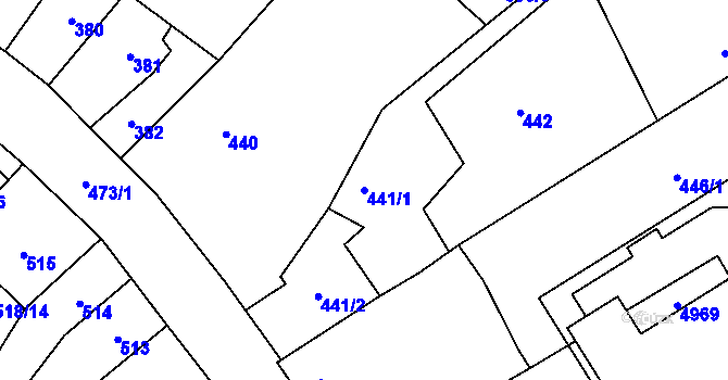 Parcela st. 441/1 v KÚ Frýdlant, Katastrální mapa