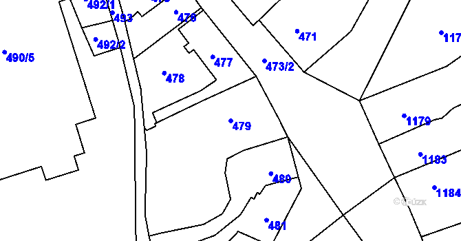 Parcela st. 479 v KÚ Frýdlant, Katastrální mapa