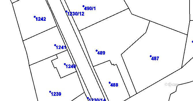 Parcela st. 489 v KÚ Frýdlant, Katastrální mapa