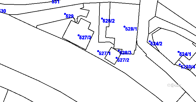 Parcela st. 527/1 v KÚ Frýdlant, Katastrální mapa