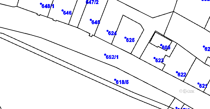 Parcela st. 652/1 v KÚ Frýdlant, Katastrální mapa