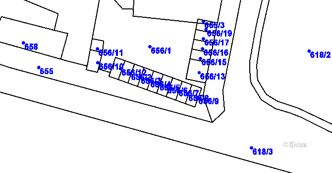 Parcela st. 656/6 v KÚ Frýdlant, Katastrální mapa