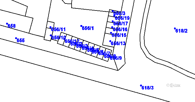 Parcela st. 656/7 v KÚ Frýdlant, Katastrální mapa