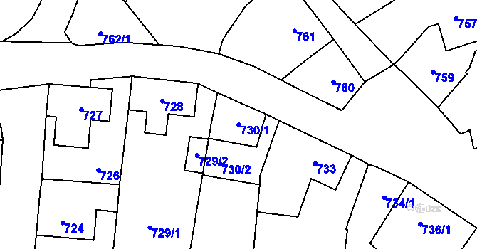 Parcela st. 730/1 v KÚ Frýdlant, Katastrální mapa