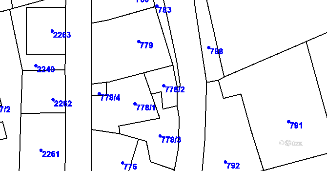 Parcela st. 778/2 v KÚ Frýdlant, Katastrální mapa
