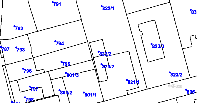 Parcela st. 822/2 v KÚ Frýdlant, Katastrální mapa