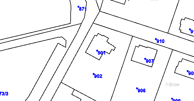 Parcela st. 901 v KÚ Frýdlant, Katastrální mapa