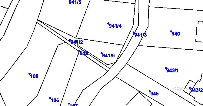 Parcela st. 941/6 v KÚ Frýdlant, Katastrální mapa