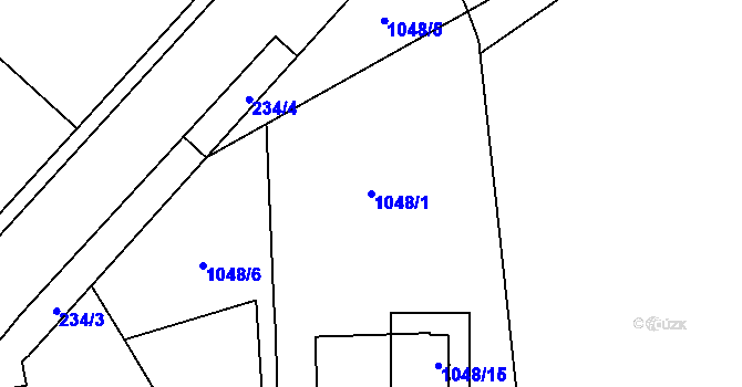 Parcela st. 1048/1 v KÚ Frýdlant, Katastrální mapa