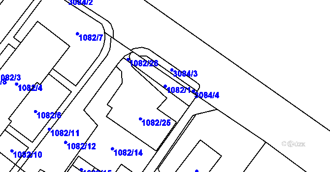 Parcela st. 1082/1 v KÚ Frýdlant, Katastrální mapa