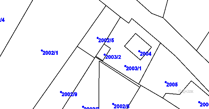 Parcela st. 2003/2 v KÚ Frýdlant, Katastrální mapa