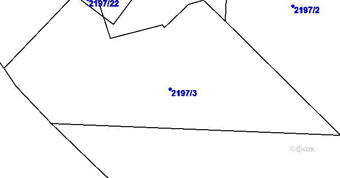 Parcela st. 2197/3 v KÚ Frýdlant, Katastrální mapa
