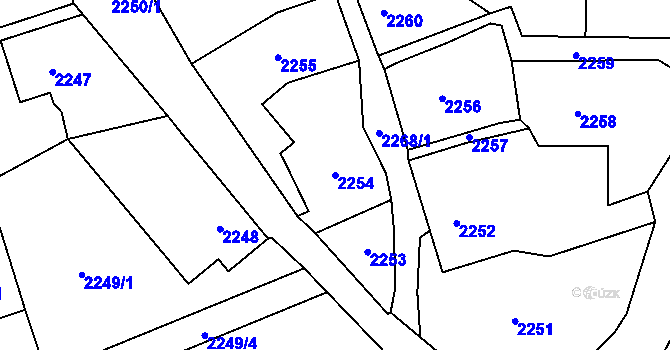 Parcela st. 2254 v KÚ Frýdlant, Katastrální mapa