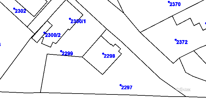 Parcela st. 2298 v KÚ Frýdlant, Katastrální mapa