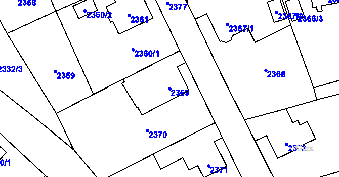 Parcela st. 2369 v KÚ Frýdlant, Katastrální mapa