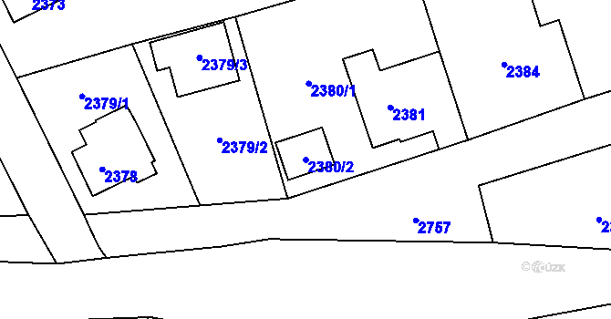 Parcela st. 2380/2 v KÚ Frýdlant, Katastrální mapa