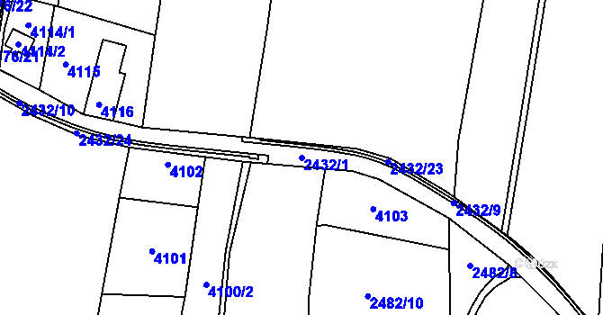 Parcela st. 2432/1 v KÚ Frýdlant, Katastrální mapa