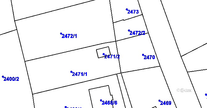 Parcela st. 2471/2 v KÚ Frýdlant, Katastrální mapa