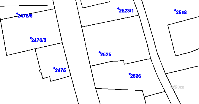 Parcela st. 2525 v KÚ Frýdlant, Katastrální mapa