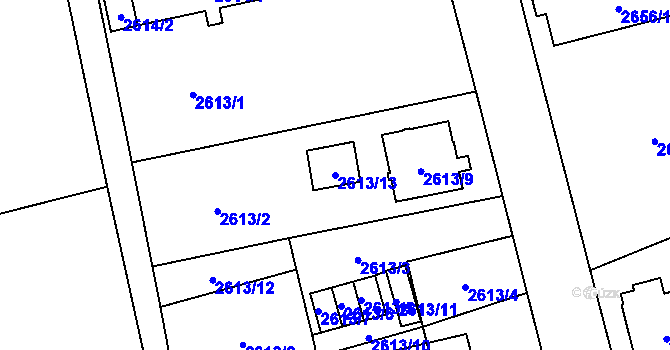 Parcela st. 2613/13 v KÚ Frýdlant, Katastrální mapa