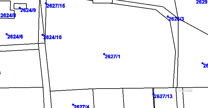 Parcela st. 2627/1 v KÚ Frýdlant, Katastrální mapa