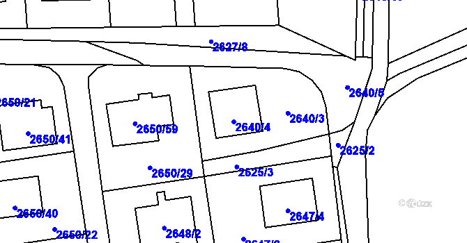 Parcela st. 2640/4 v KÚ Frýdlant, Katastrální mapa