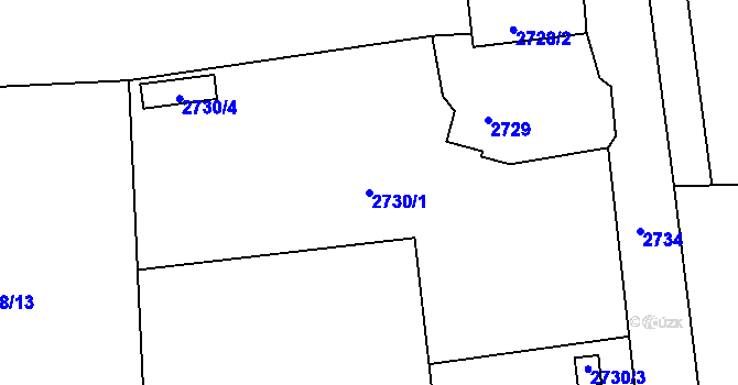 Parcela st. 2730/1 v KÚ Frýdlant, Katastrální mapa