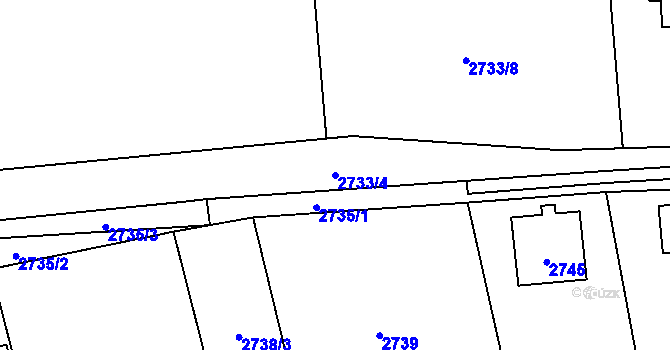 Parcela st. 2733/4 v KÚ Frýdlant, Katastrální mapa