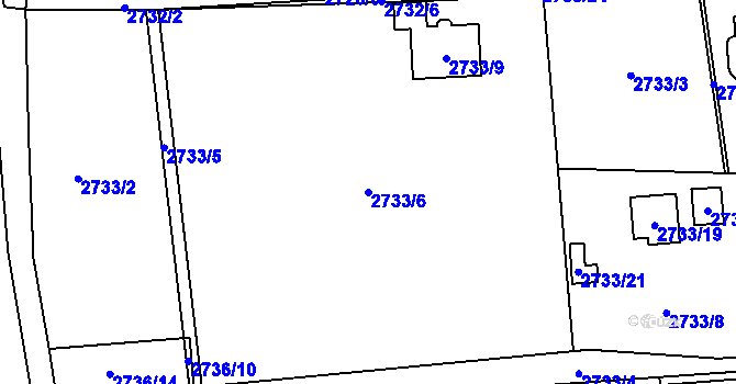 Parcela st. 2733/6 v KÚ Frýdlant, Katastrální mapa