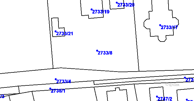 Parcela st. 2733/8 v KÚ Frýdlant, Katastrální mapa
