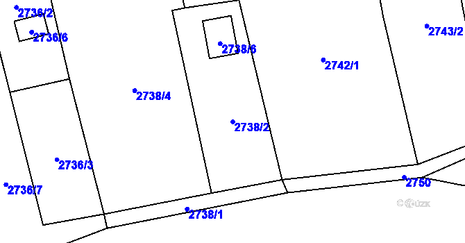 Parcela st. 2738/2 v KÚ Frýdlant, Katastrální mapa