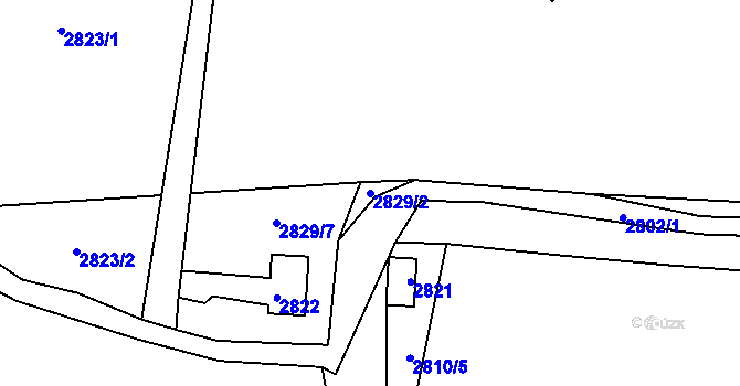 Parcela st. 2829/2 v KÚ Frýdlant, Katastrální mapa