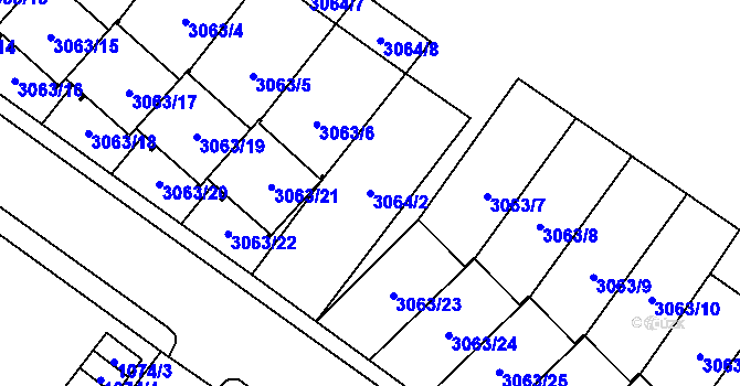 Parcela st. 3064/2 v KÚ Frýdlant, Katastrální mapa