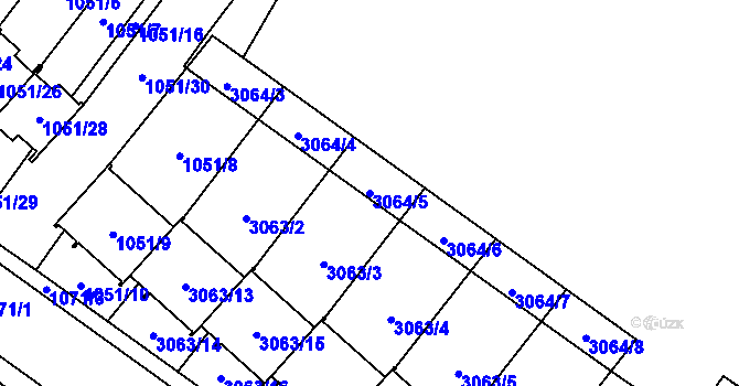 Parcela st. 3064/5 v KÚ Frýdlant, Katastrální mapa