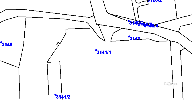 Parcela st. 3141/1 v KÚ Frýdlant, Katastrální mapa