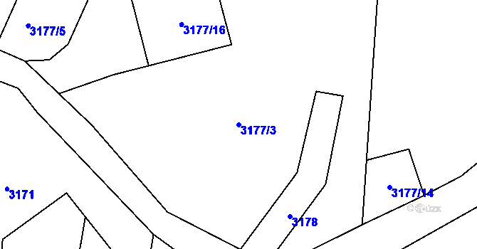 Parcela st. 3177/3 v KÚ Frýdlant, Katastrální mapa