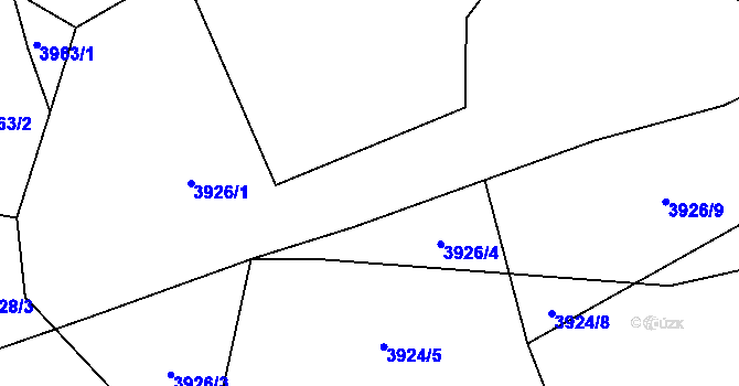 Parcela st. 3926/1 v KÚ Frýdlant, Katastrální mapa