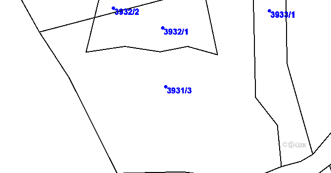 Parcela st. 3931/3 v KÚ Frýdlant, Katastrální mapa