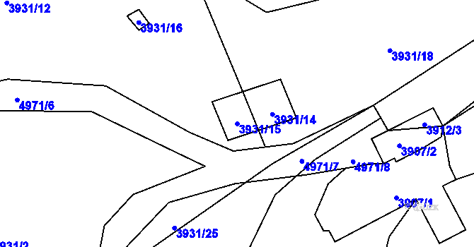 Parcela st. 3931/15 v KÚ Frýdlant, Katastrální mapa