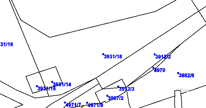 Parcela st. 3931/18 v KÚ Frýdlant, Katastrální mapa