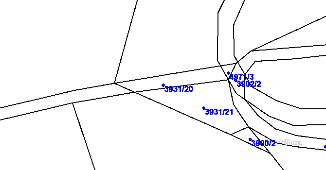 Parcela st. 3931/20 v KÚ Frýdlant, Katastrální mapa